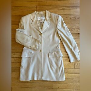 Escada Cashmere Silk Tailored Beige Blazer Jacket Size S